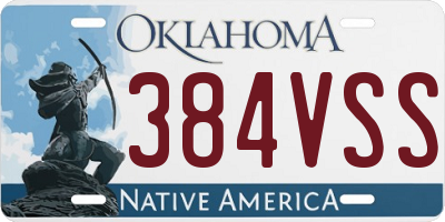 OK license plate 384VSS