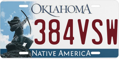 OK license plate 384VSW