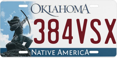 OK license plate 384VSX