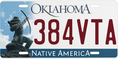 OK license plate 384VTA
