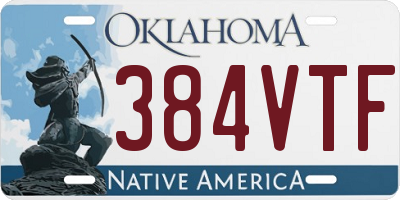 OK license plate 384VTF