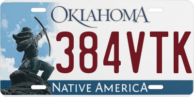 OK license plate 384VTK