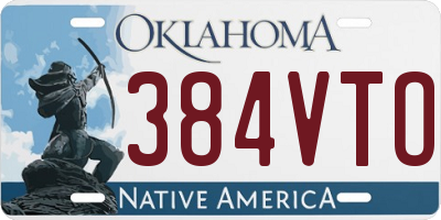 OK license plate 384VTO