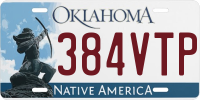 OK license plate 384VTP