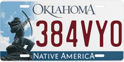 OK license plate 384VYO