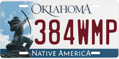 OK license plate 384WMP
