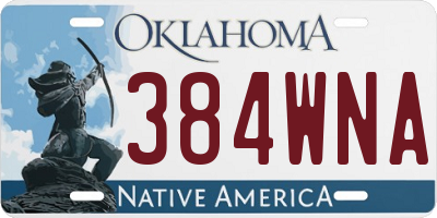 OK license plate 384WNA