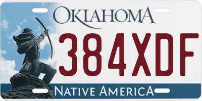 OK license plate 384XDF