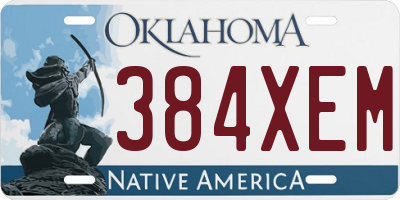 OK license plate 384XEM