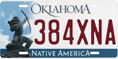 OK license plate 384XNA