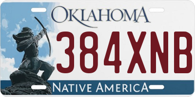 OK license plate 384XNB