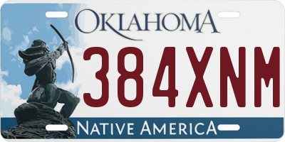 OK license plate 384XNM