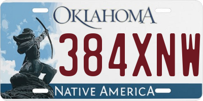 OK license plate 384XNW