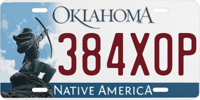 OK license plate 384XOP