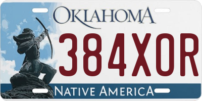 OK license plate 384XOR