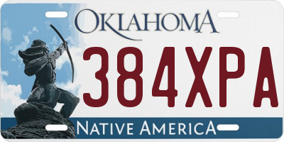 OK license plate 384XPA