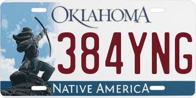 OK license plate 384YNG