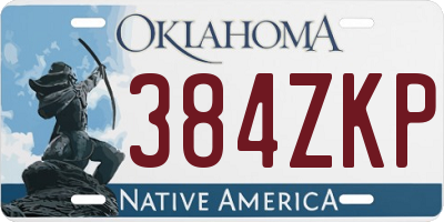 OK license plate 384ZKP
