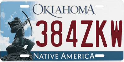 OK license plate 384ZKW