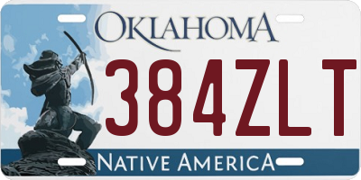 OK license plate 384ZLT