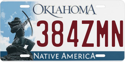 OK license plate 384ZMN