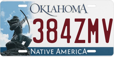 OK license plate 384ZMV