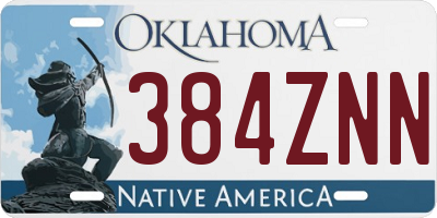 OK license plate 384ZNN