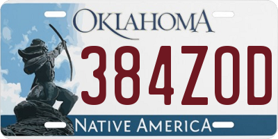 OK license plate 384ZOD