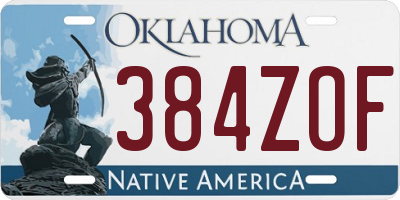 OK license plate 384ZOF
