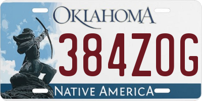 OK license plate 384ZOG