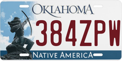 OK license plate 384ZPW