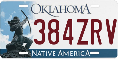 OK license plate 384ZRV