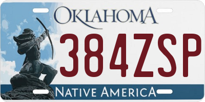 OK license plate 384ZSP