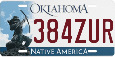 OK license plate 384ZUR