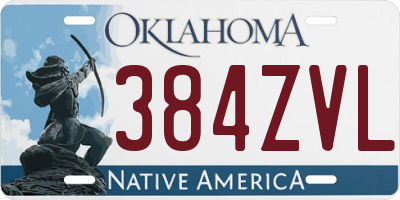 OK license plate 384ZVL