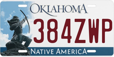 OK license plate 384ZWP