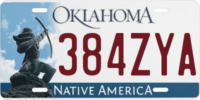 OK license plate 384ZYA