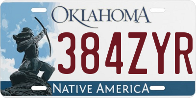 OK license plate 384ZYR