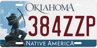 OK license plate 384ZZP