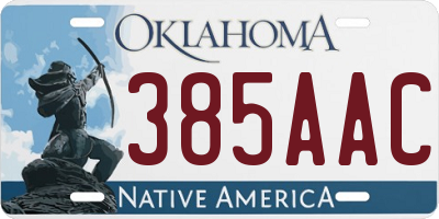 OK license plate 385AAC