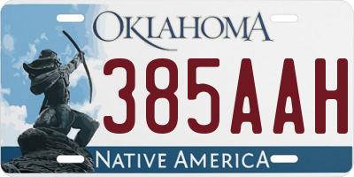 OK license plate 385AAH