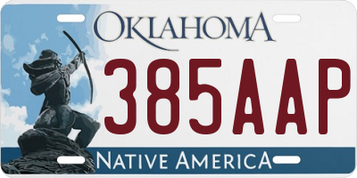 OK license plate 385AAP