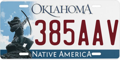OK license plate 385AAV