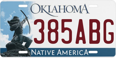 OK license plate 385ABG