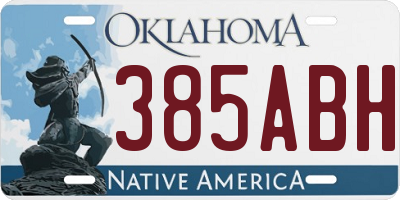 OK license plate 385ABH