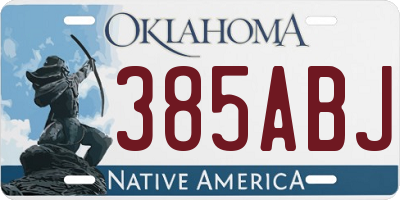 OK license plate 385ABJ