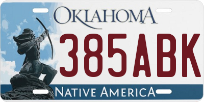 OK license plate 385ABK