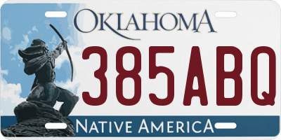 OK license plate 385ABQ