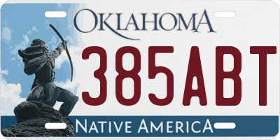OK license plate 385ABT