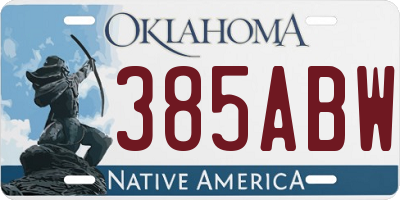 OK license plate 385ABW